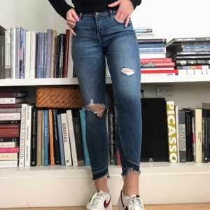 Zara Ripped Blue Jeans